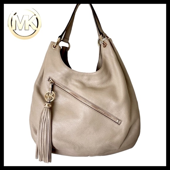 MICHAEL KORS Charm Tassel Shoulder Tote Bisque - Picture 1 of 6
